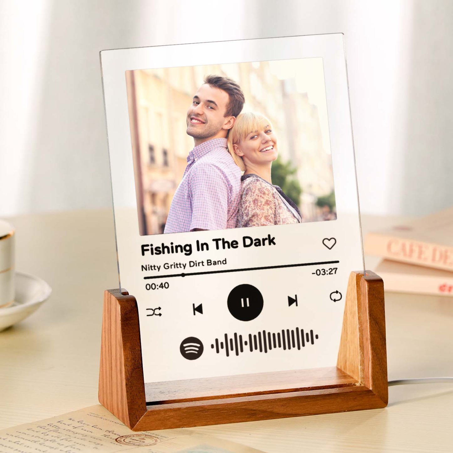 Personalized Photo Acrylic Song Plaque Custom Spotify Music Code Night Light Lamp Anniversary Gift