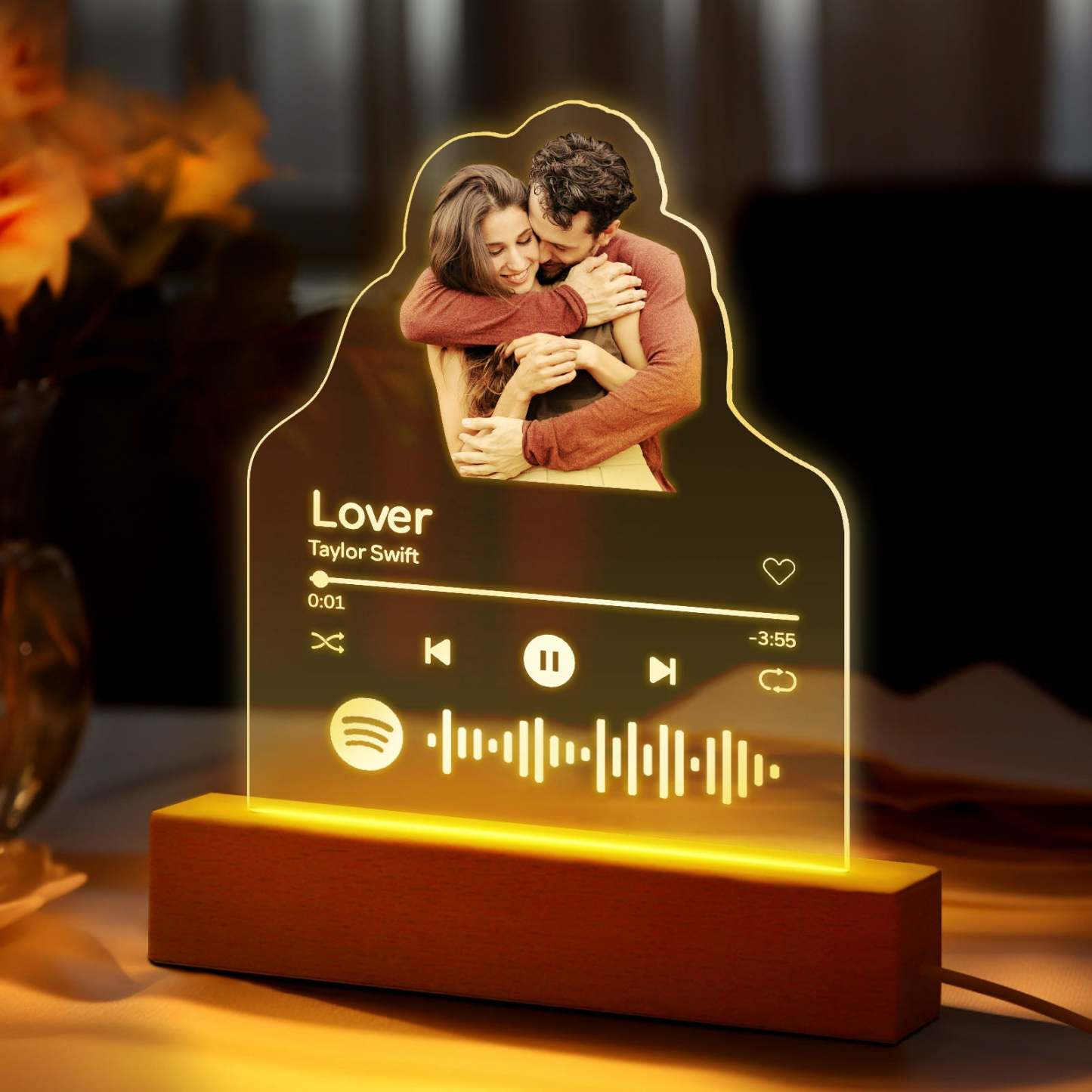Personalized Photo Acrylic Lamp Custom Night Light Gift for Couple Home Decor