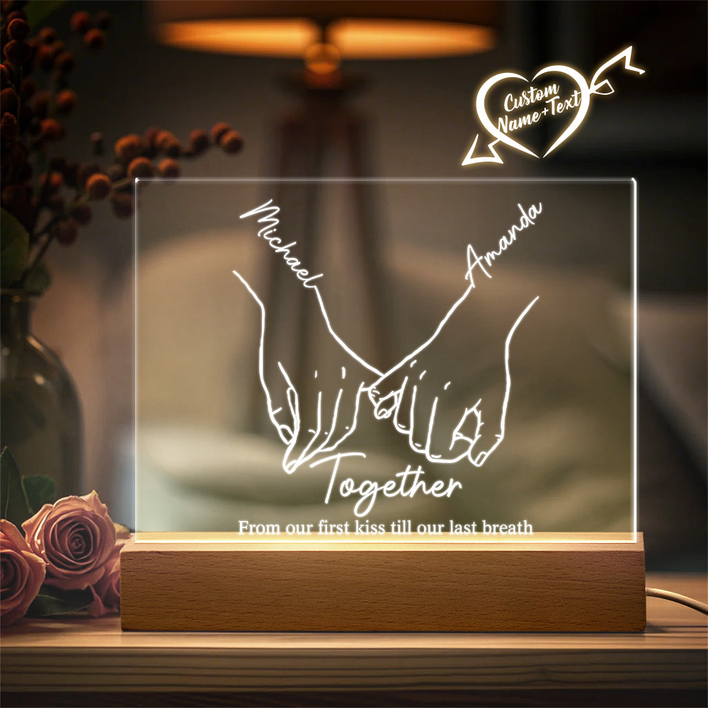 Personalized Forever Love Acrylic Night Light Custom Decor Anniversary Gift For Couples