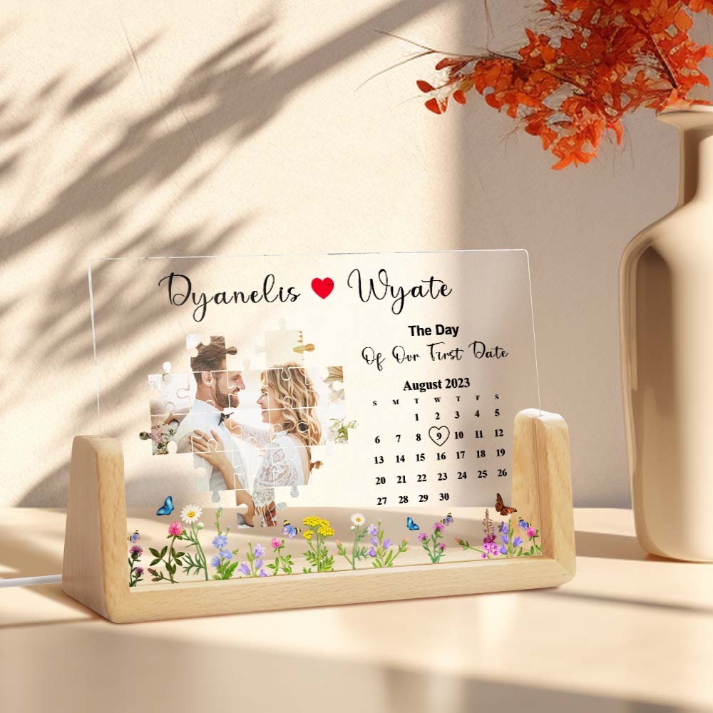 The Day I Found My Missing Piece Photo Calendar Plaque Personalized Gift Anniversary Gift