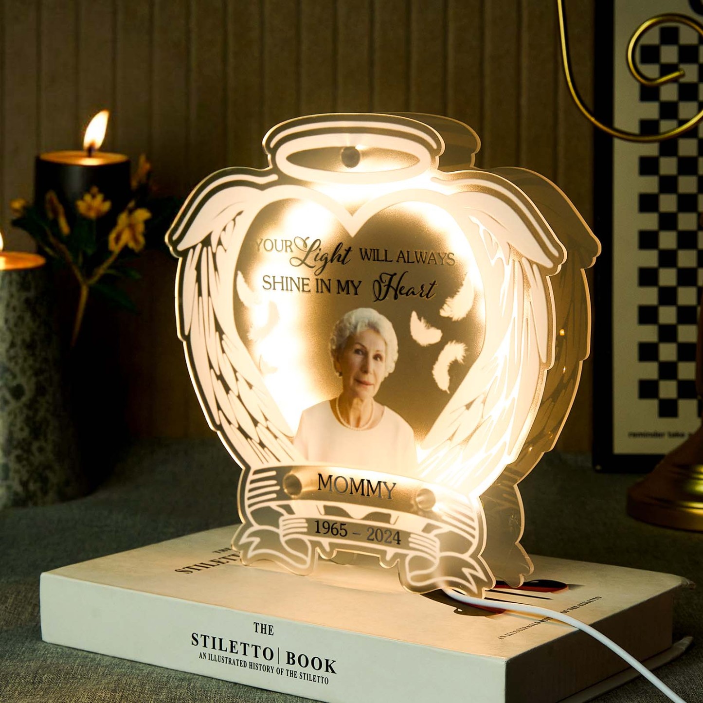 Always Shine In My Heart - Personalized Photo Light Box Custom Mother's Day Gifts Memorial Gifts