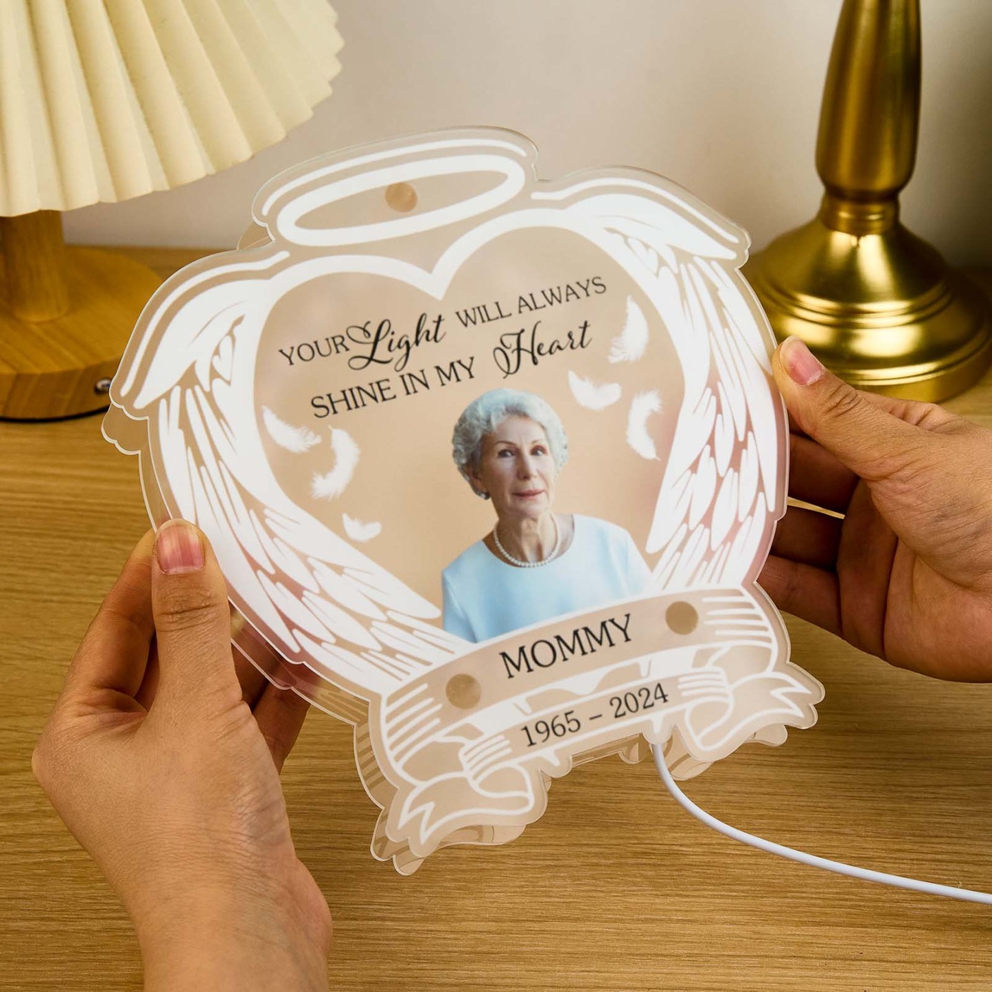 Always Shine In My Heart - Personalized Photo Light Box Custom Mother's Day Gifts Memorial Gifts