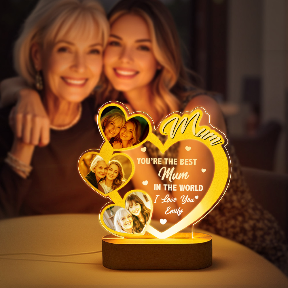 Custom Photos Night Light, Best Mom Gifts Mother Gifts Gift for Mom from Daughter Mother's Day Gift Mom Birthday Gift