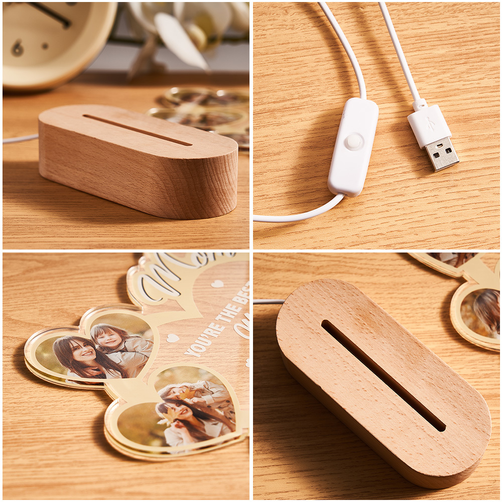 Custom Photos Night Light, Best Mom Gifts Mother Gifts Gift for Mom from Daughter Mother's Day Gift Mom Birthday Gift