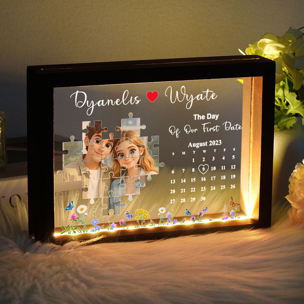 The Day I Found My Missing Piece Light Frame Personalized Gift Valentine's Day Gifts