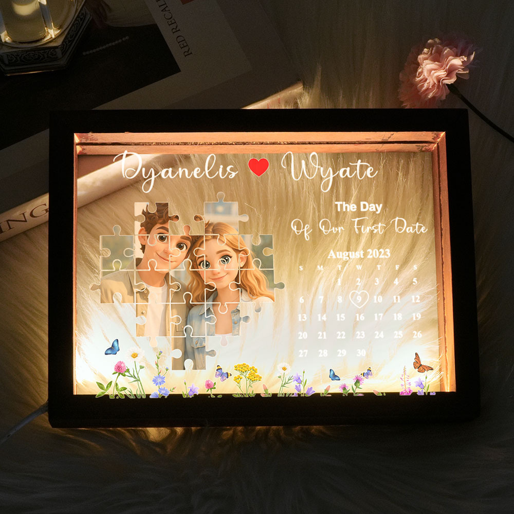 The Day I Found My Missing Piece Light Frame Personalized Gift Valentine's Day Gifts