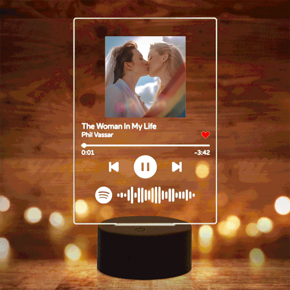 Custom LGBT Gift Custom Spotify Glass Scannable Spotify Night Light with 7 Color