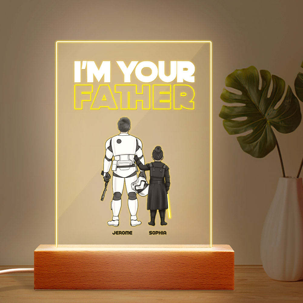 Custom I Am Their Father Night Light Personalized Acrylic Plaque Home Decoration Lamp Father's Day Gift -