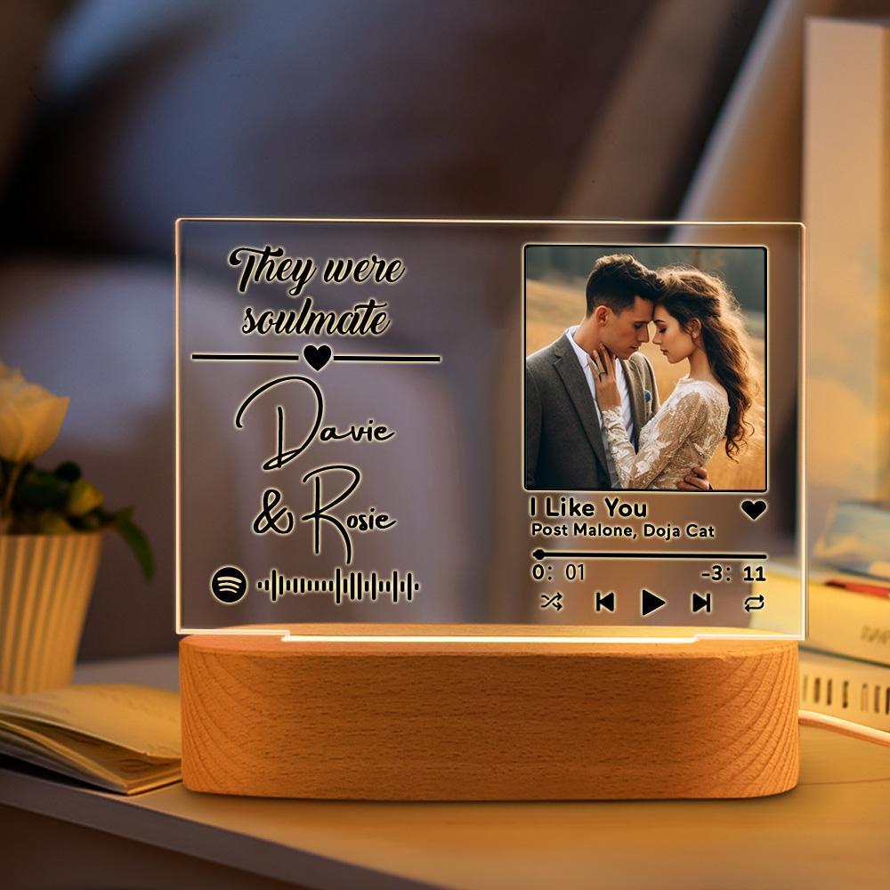 Custom Name Acrylic Night Light Spotify Code Night Light