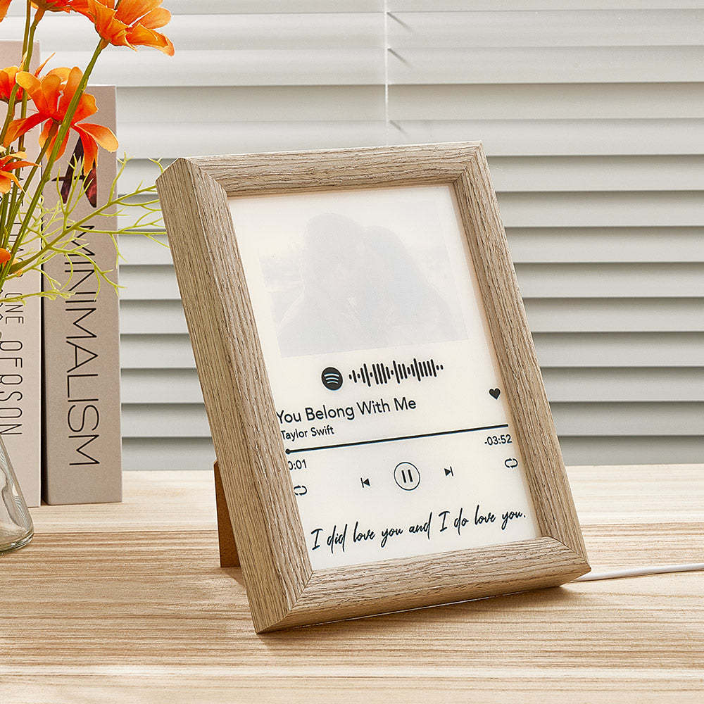 Personalized Spotify Code Light Picture Art Frame with Light Home Decorative Gift for Lovers -