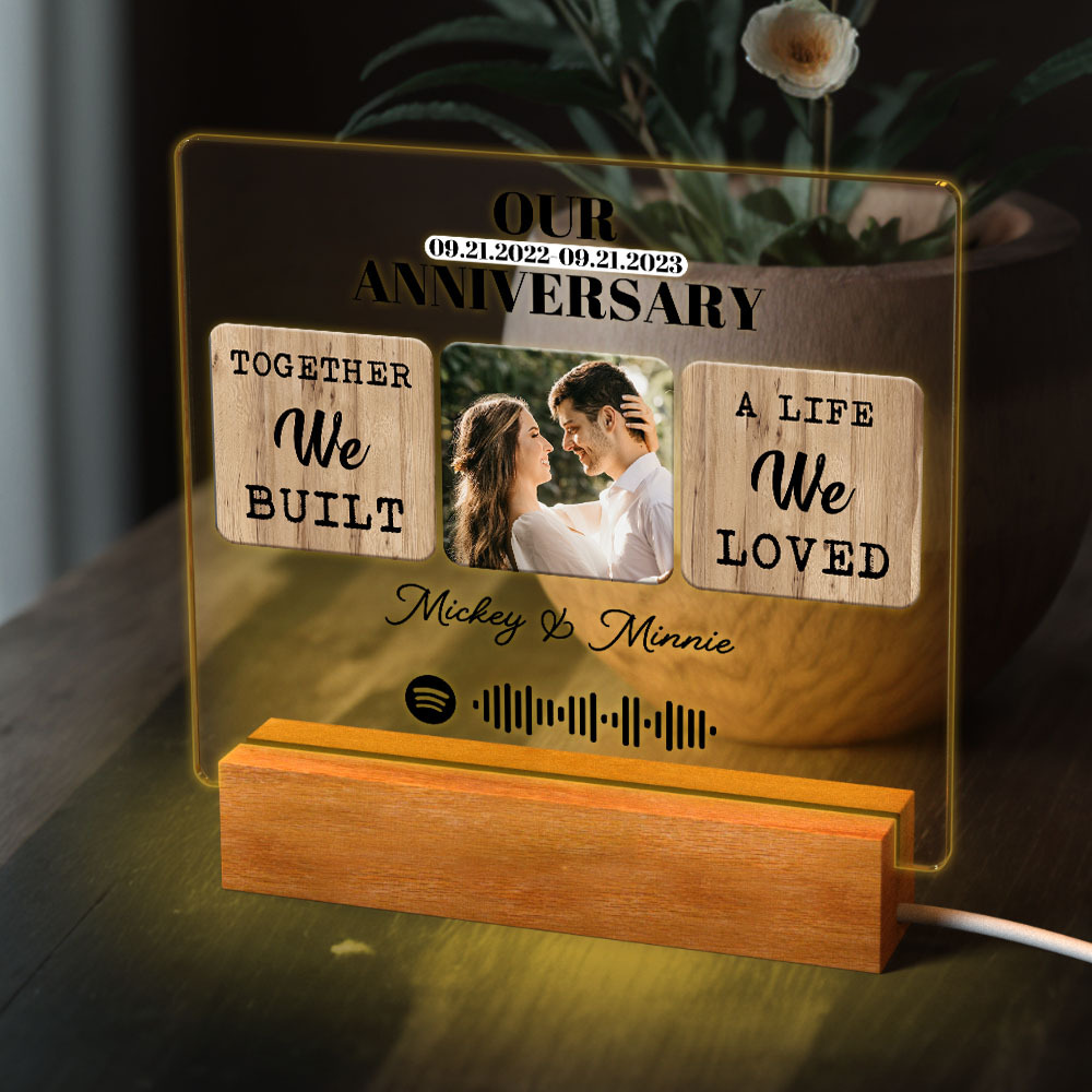 Together We Built A Life We Loved Custom Photo Date - Best Personalized Night Light Gift For Wedding -