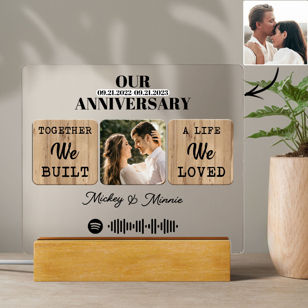 Together We Built A Life We Loved Custom Photo Date - Best Personalized Night Light Gift For Wedding