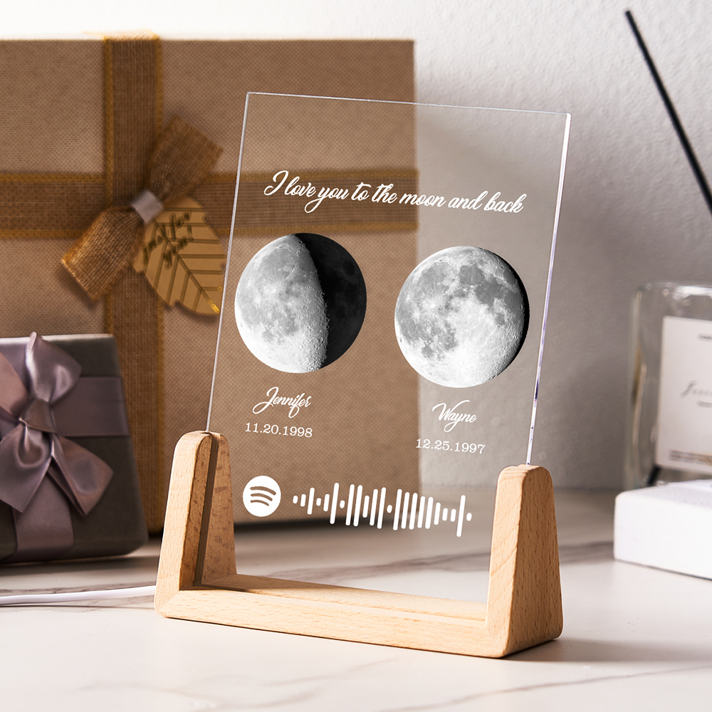 Custom Moon Phases Birth Moon Night Light Special Gifts for Lovers