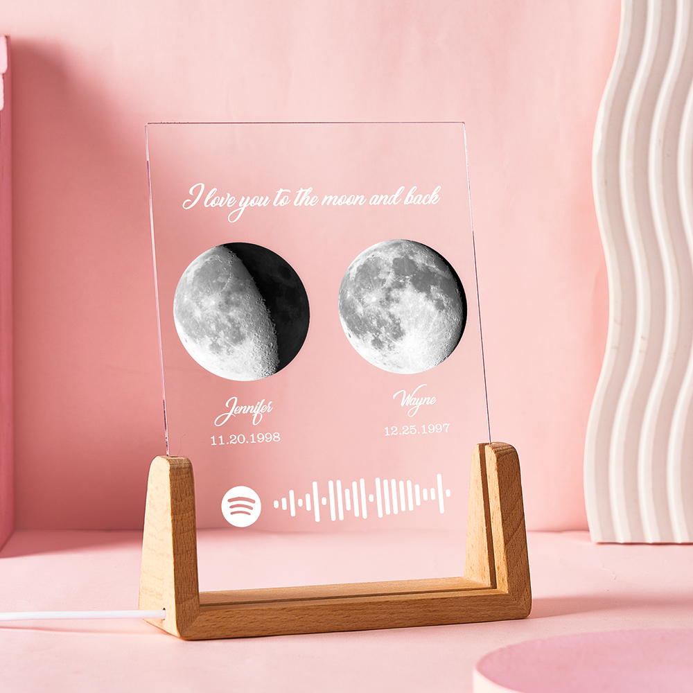 Custom Moon Phases Birth Moon Night Light Special Gifts for Lovers