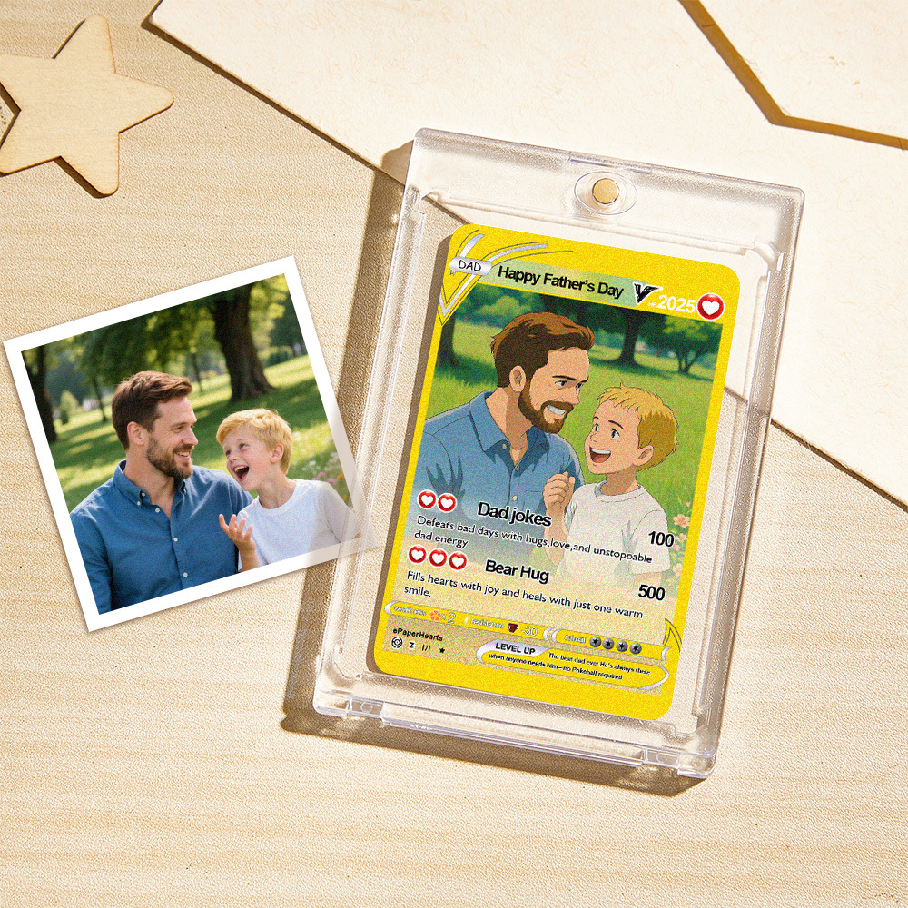 Father's Day Poke Card, Custom Card, Gift For dad, Father's Day Gift,