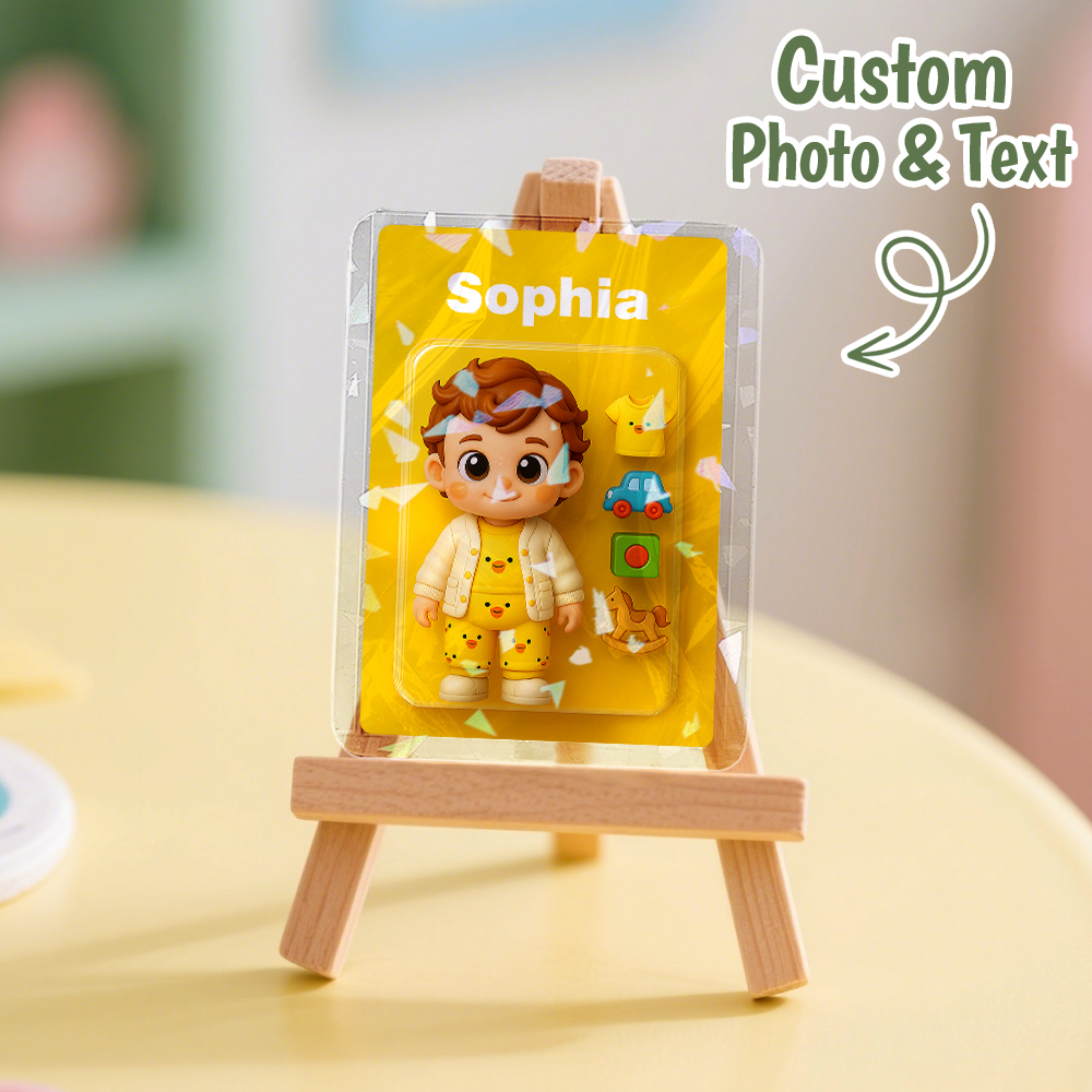 Custom Cute Baby Character Card Personalized Card Gift For Children Custom Presents - MySpotifyGlass