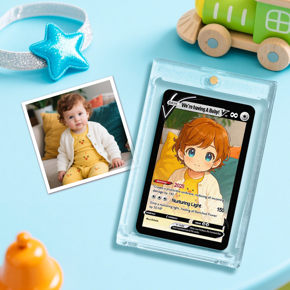 Personalized Cute Baby Poke Card Custom Game Card Gift For Children Custom Presents - MySpotifyGlass