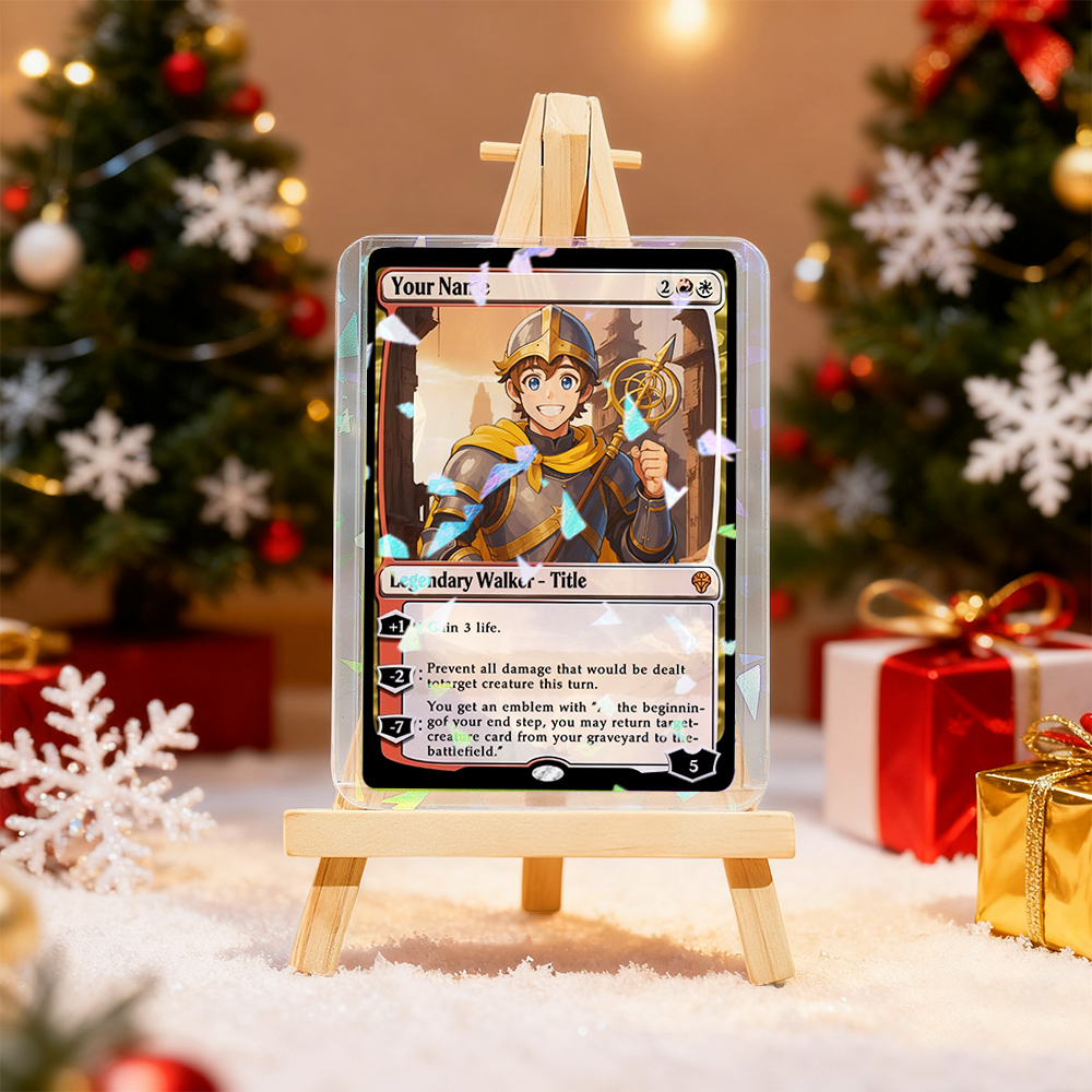 Custom Character Card Personalized Magic Style Christmas Gift Funny Cartoon Christmas Gift for Him or Her MTG Style Card Gift - MySpotifyGlass