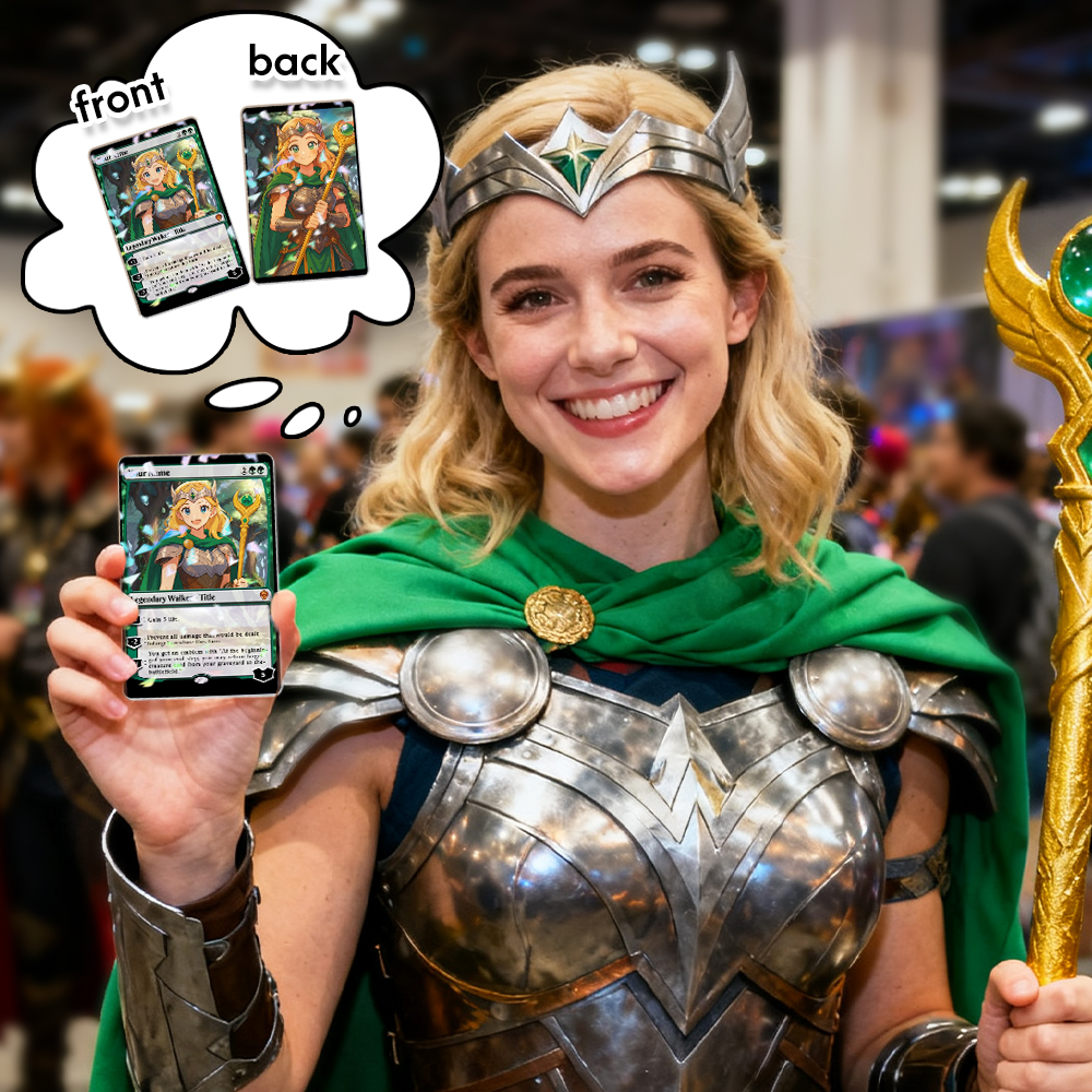 Custom MTG Style Character Card Personalized Magic Style Christmas Gift Funny Cartoon Christmas Gift for Him or Her - MySpotifyGlass