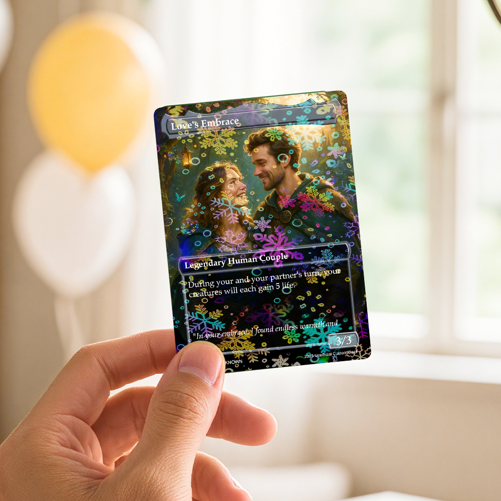 Custom Valentine Couple Card Personalized Cartoon Acrylic Card Gift With Optional Film Styles - MySpotifyGlass