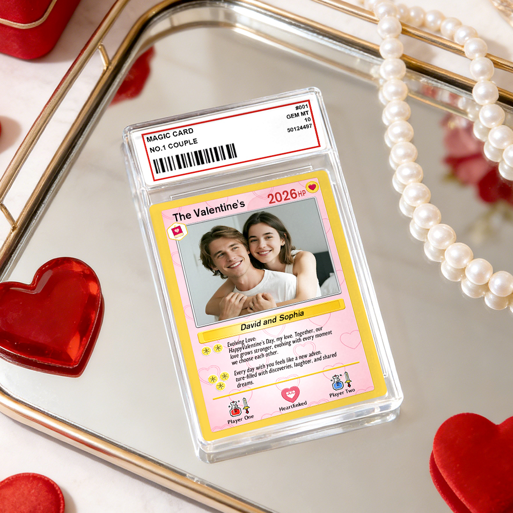 Personalized Valentine’s Day Power Couple Card, Custom Anniversary Card Couple Photo Anime Style, Best Valentine's Day Gift for Lover