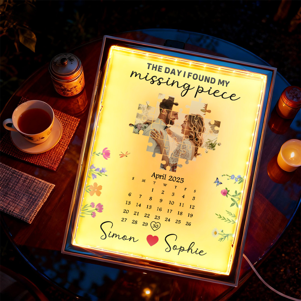 Custom Magic Mirror Light The Day I Found My Missing Piece Valentine's Gift