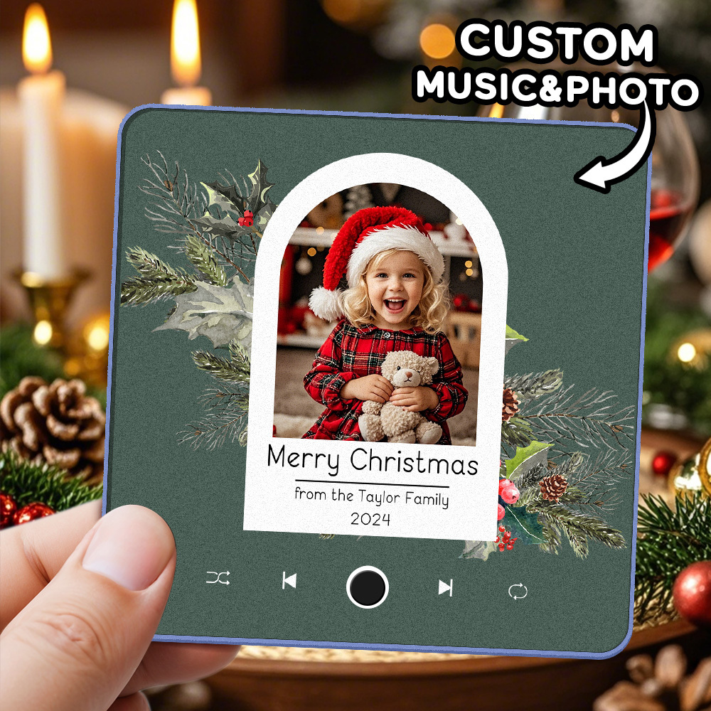 Custom Christmas Tree Music Fridge Magnet Christmas Gifts for Family Personalized Music Magnets Can Play Songs