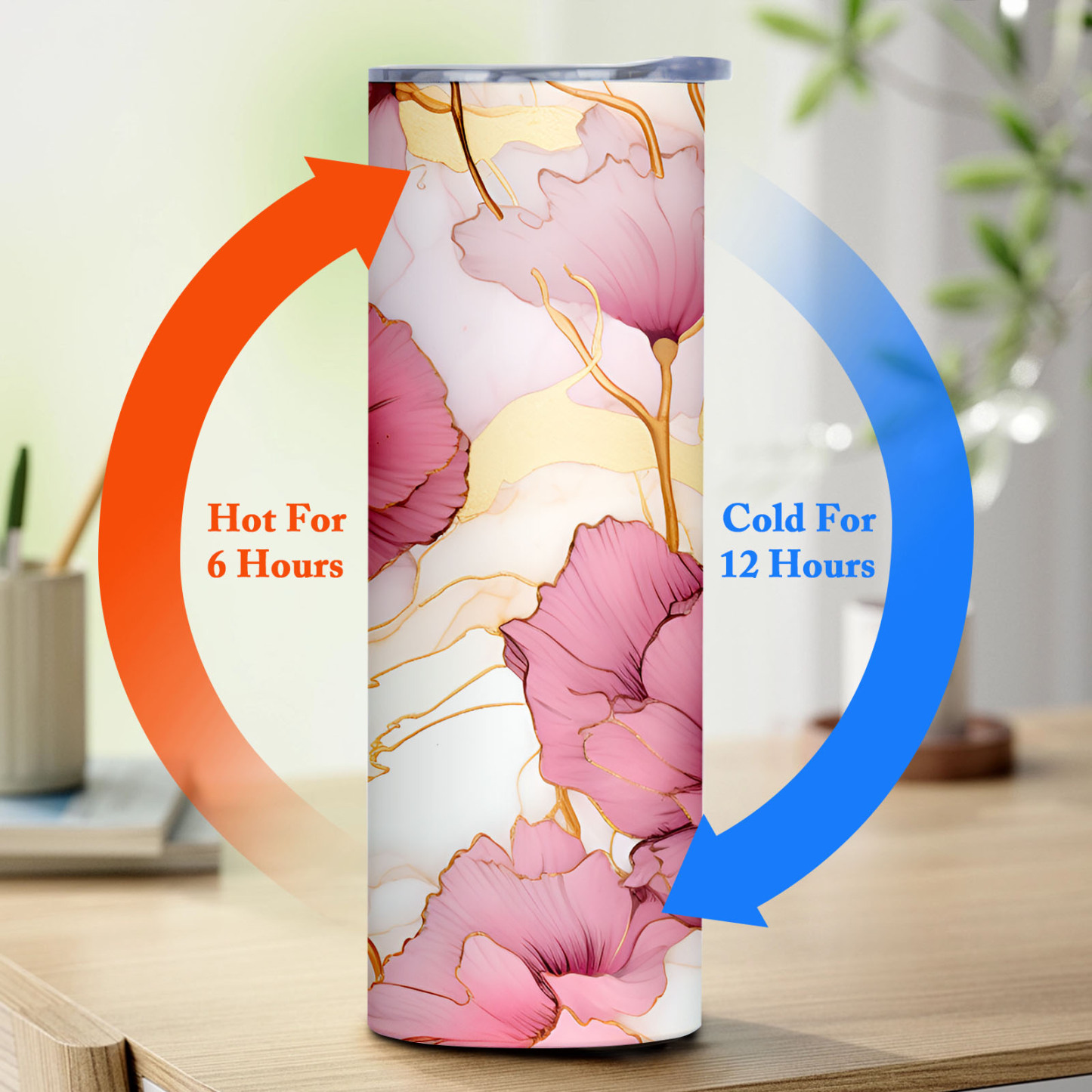 Personalized Name Colorful Flowers Water Cup Wedding Gift