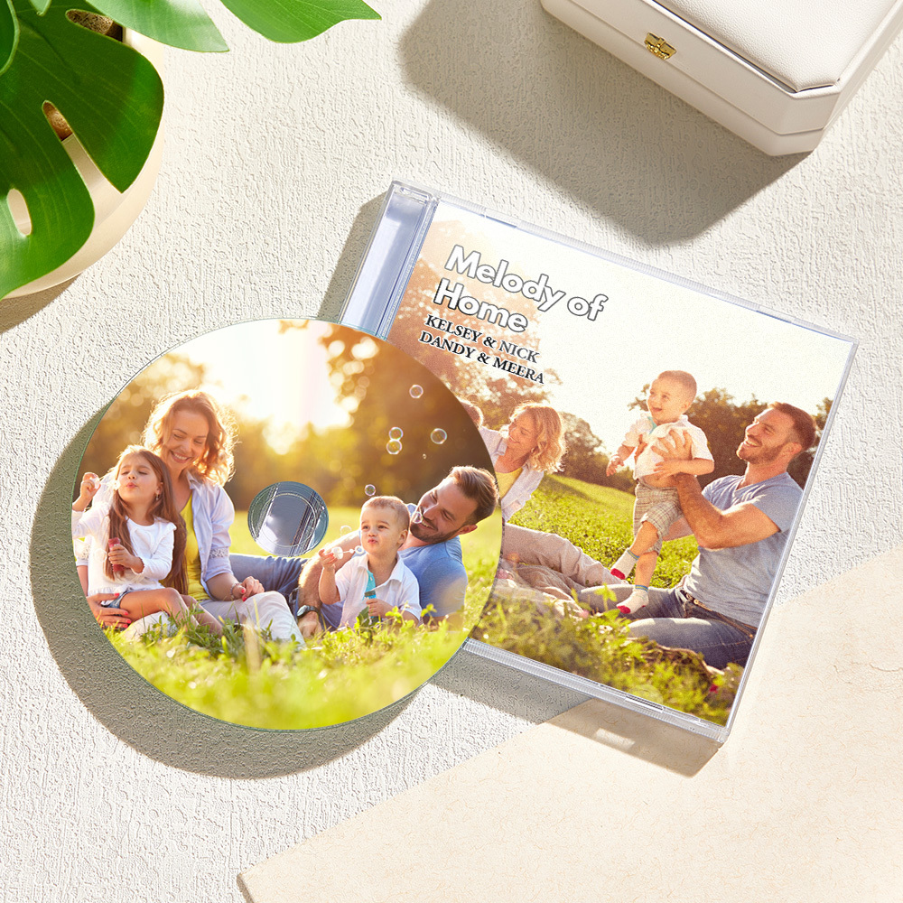 Custom 3 Photos CD Mixtape | Personalized Custom CD Album with 12 Songs to Help Babies Sleep, Custom CD & Jewel Case