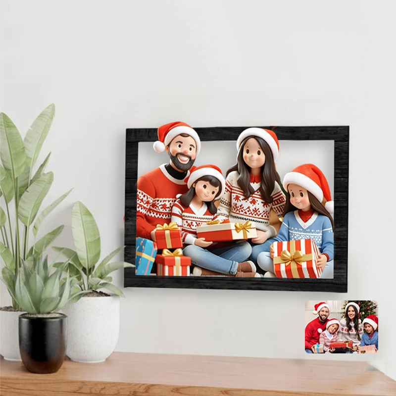 Personalized Cartoon Toy Style Photo Wood Frame
