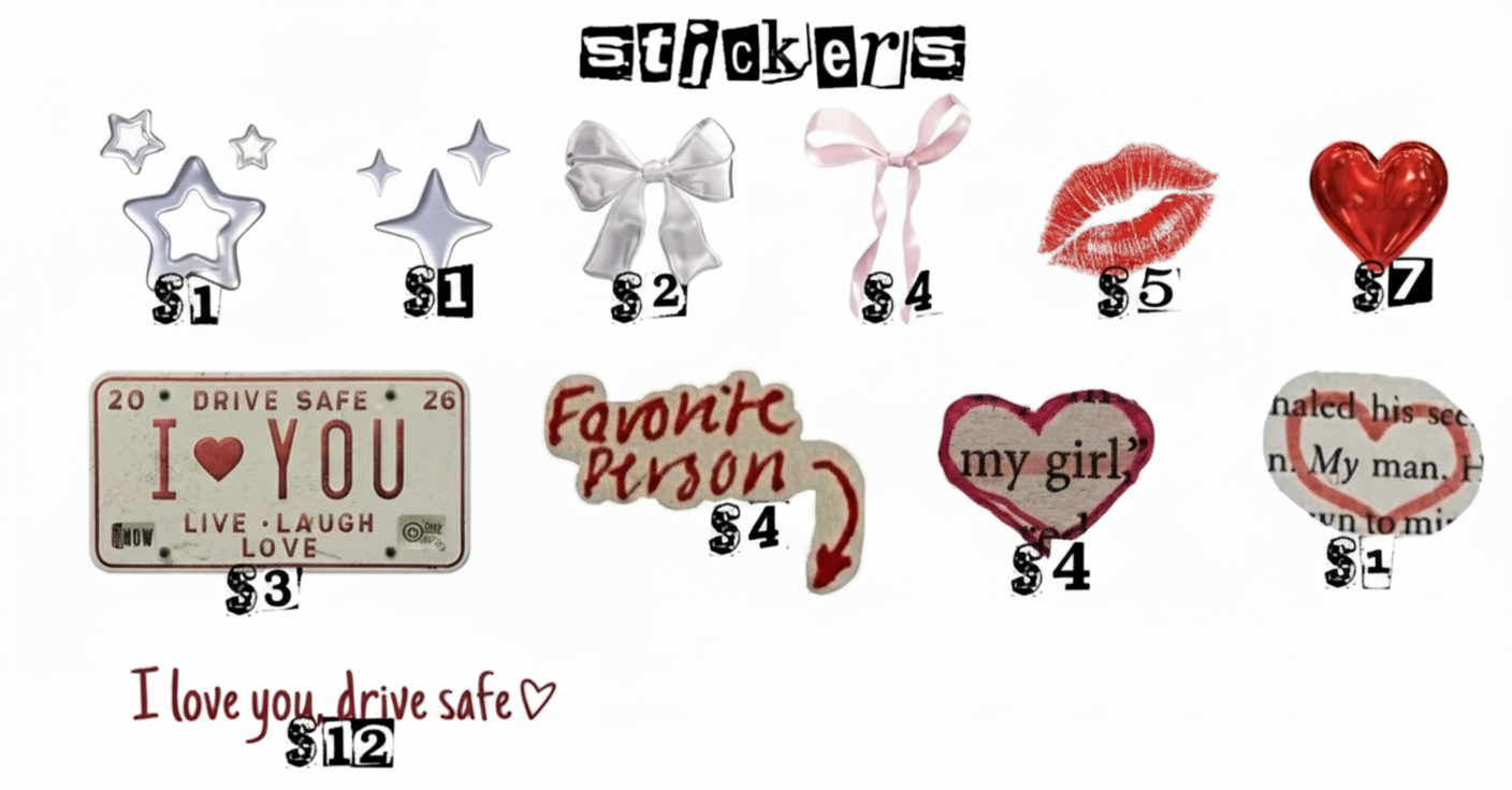 Decorative Sticker Set for Car Visor Clips