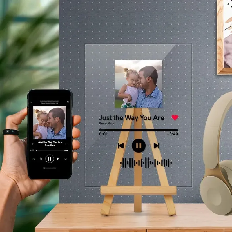 Custom Spotify Code Acrylic Night Light/Plaque/Keychain for Couple