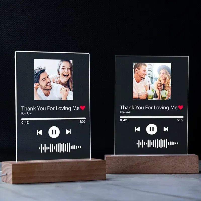 Custom Spotify Code Acrylic Night Light/Plaque/Keychain for Couple