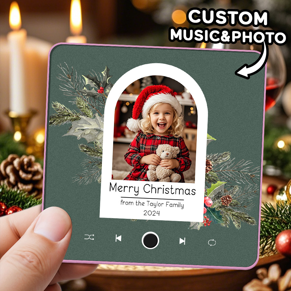 Custom Christmas Tree Music Fridge Magnet Christmas Gifts for Family Personalized Music Magnets Can Play Songs