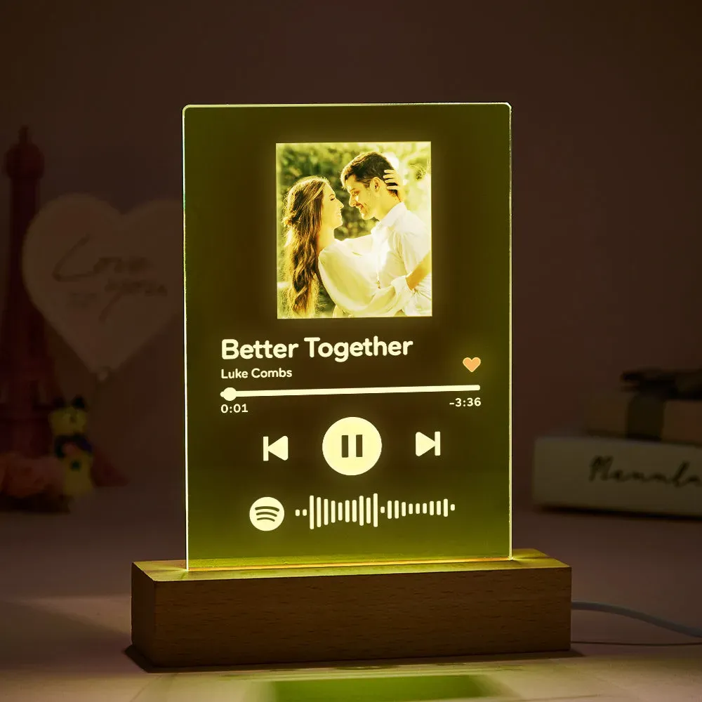 Custom Spotify 7 Colors Night Light  For Lovers