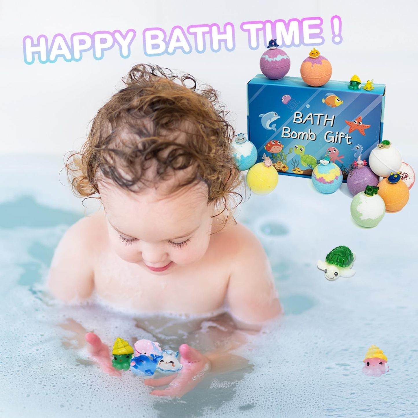 (Pre-Sale, Ships on 28th Mar) Sea Surprise Bath Bombs for Kids Fizzy Bubble Bath Bombs Surprise Ocean Animal Toys Inside Gift for Kid