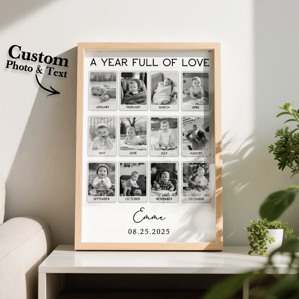 Custom Photo Frame Anniversary Gift Personalized Photo Frame 1 Year Anniversary Gift