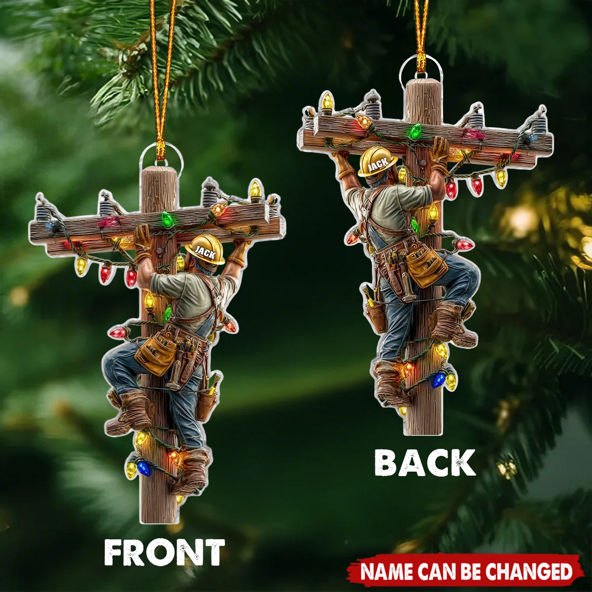 Keeping the Lights On - Personalized Lineman Ornament