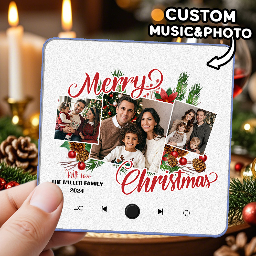 Custom Christmas Tree Music Fridge Magnet Christmas Gifts for Family Personalized Music Magnets Can Play Songs