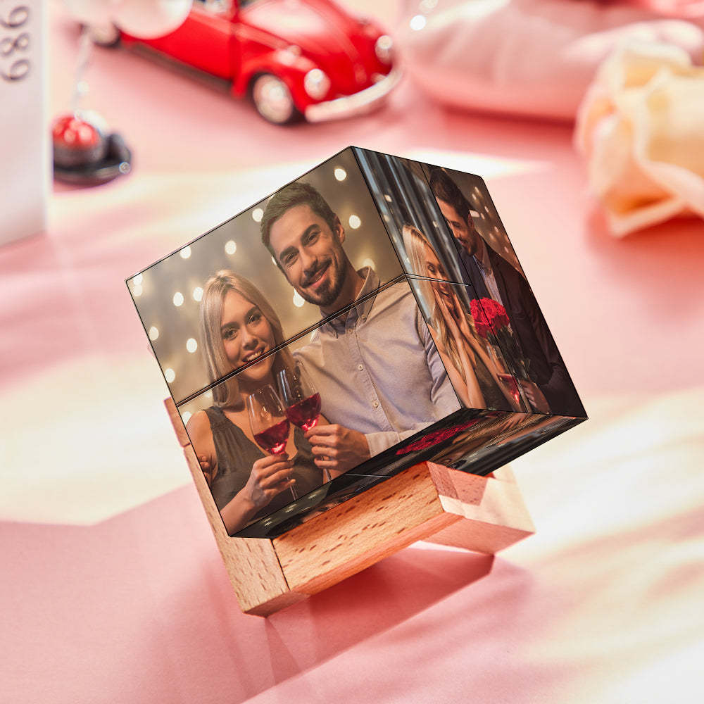 Wooden Rubic's Cube Bracket Holder Stand Alone Home Gifts-No Rubic's Cube