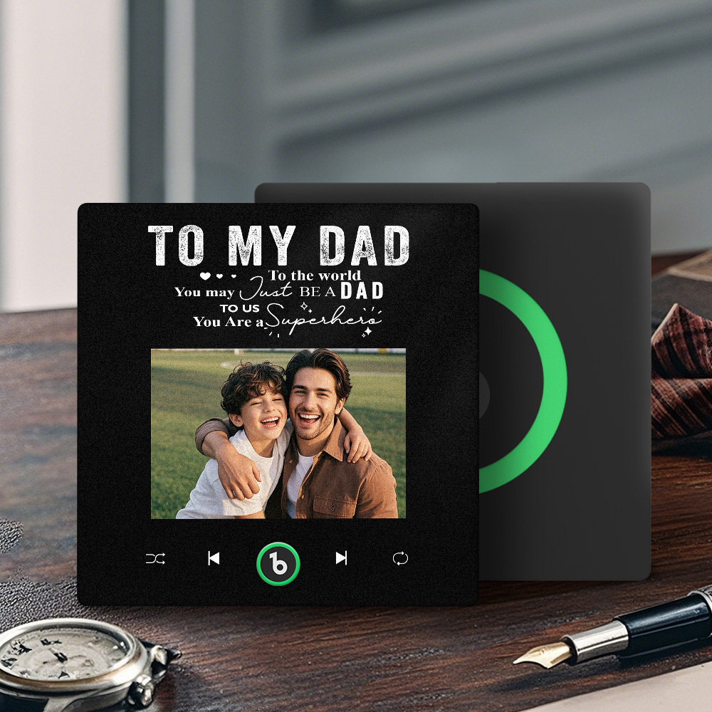 The Day You Became My Dad Personalized Photo Calendar Music Fridge Magnet Father's Day Gift