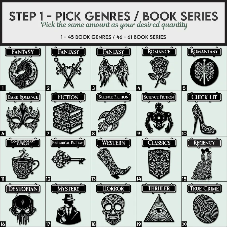 Handcrafted Bookshelf Dividers, Tavern Bookshelf Signs, Home Library Decor, Book Gift, Library Organizers, Reader Gift - MySpotifyGlass