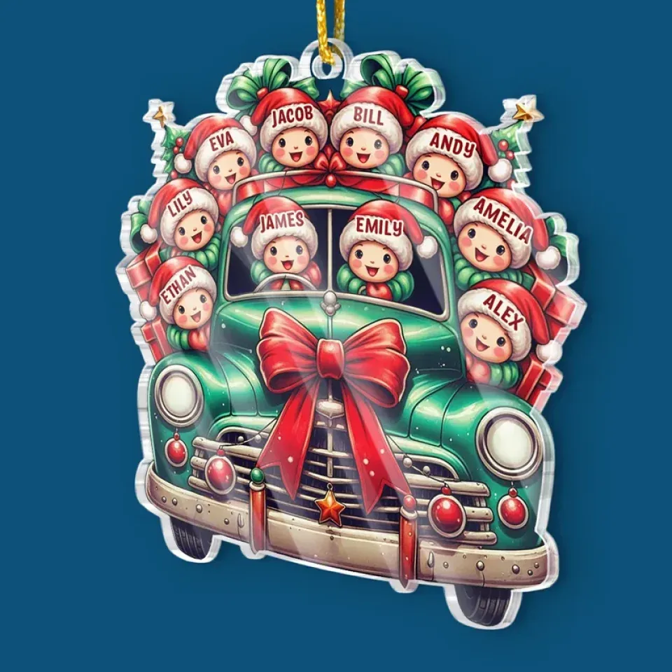 Family Over Everything - Family Personalized Custom Ornament - Acrylic Custom Shaped - Christmas Gift For Family Members - MySpotifyGlass