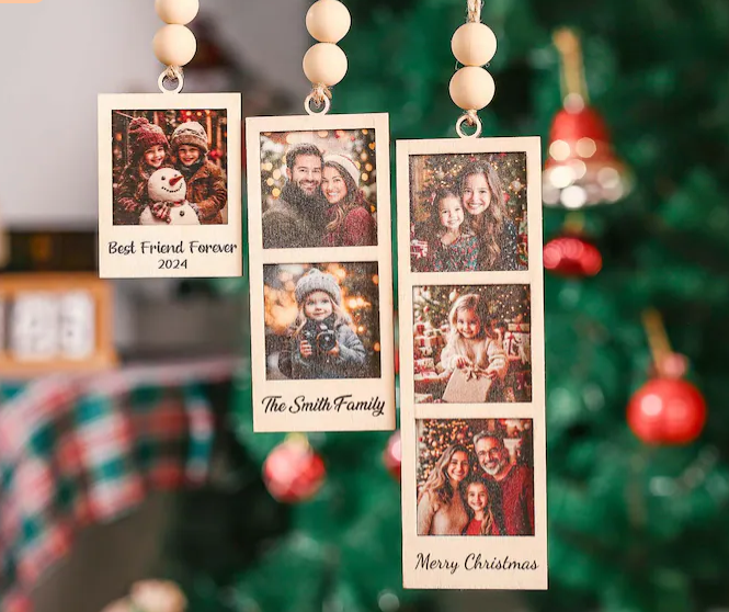 Custom Photo Ornament Couple Ornament Best Friend Gift Personalized Photo Strip Ornament First Married Ornament Custom Photo Ornament Xmas Keepsake