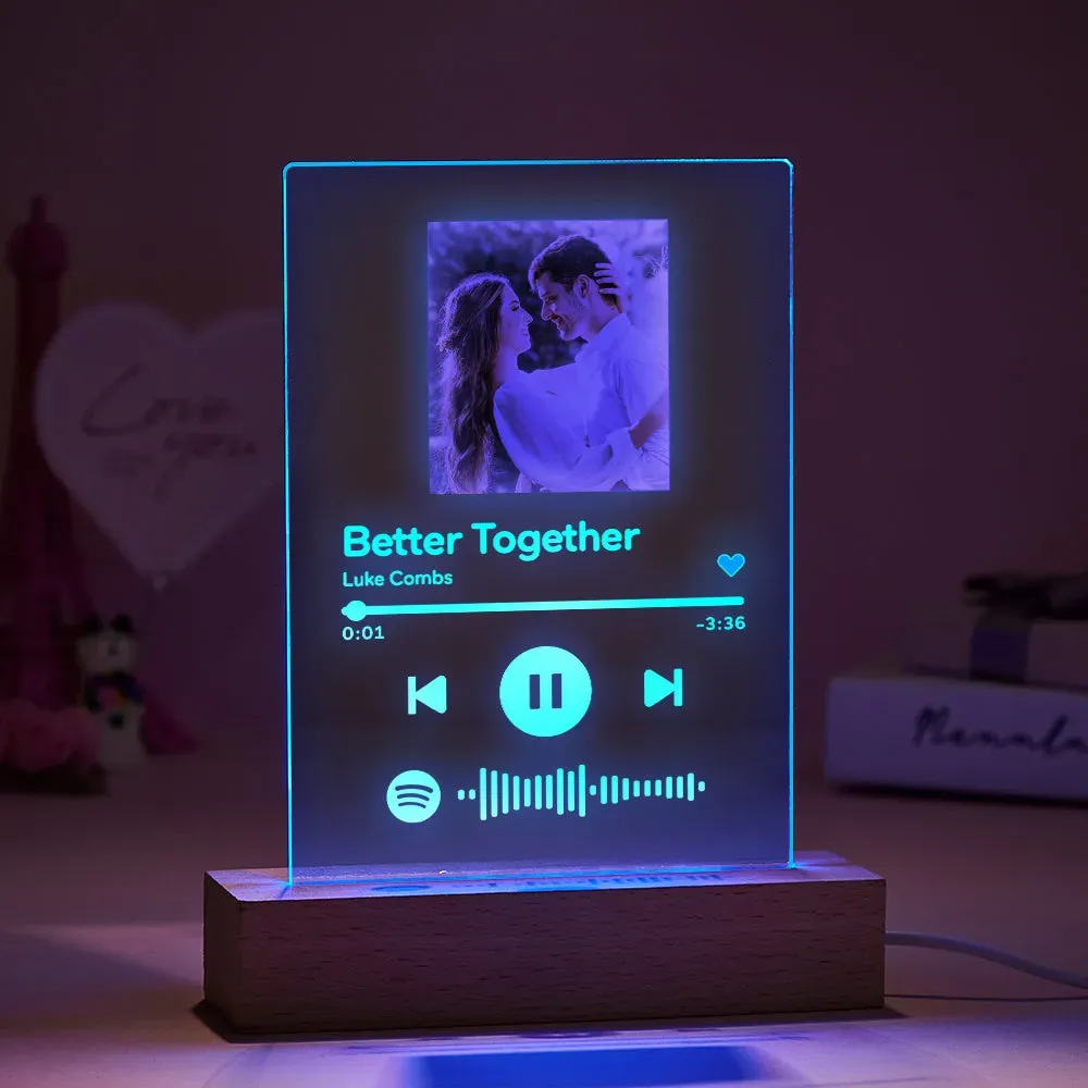 Custom Spotify 7 Colors Night Light  For Lovers