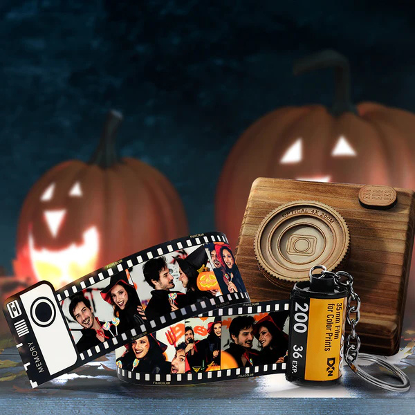 Custom Keychain Multiphoto Colorful Camera Roll Keychain Degradable Material Romantic Customize Birthday Gifts