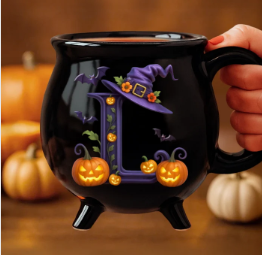 Halloween Gift Custom 12oz Ceramic Cauldron Coffee Mug Personalized Halloween Witchy Gifts For Besties Sisters Family Yourself Pumpkin