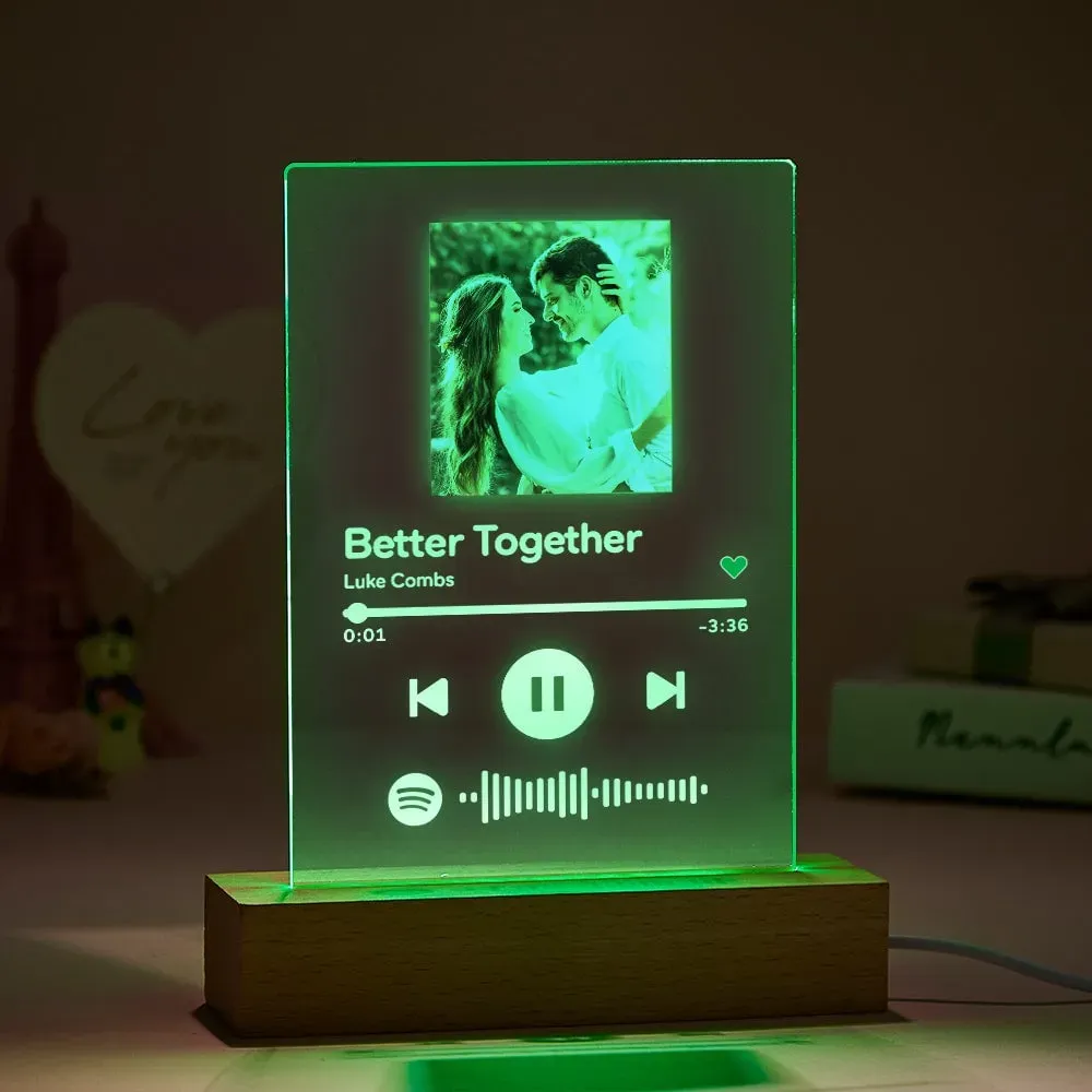 Custom Spotify 7 Colors Night Light  For Lovers