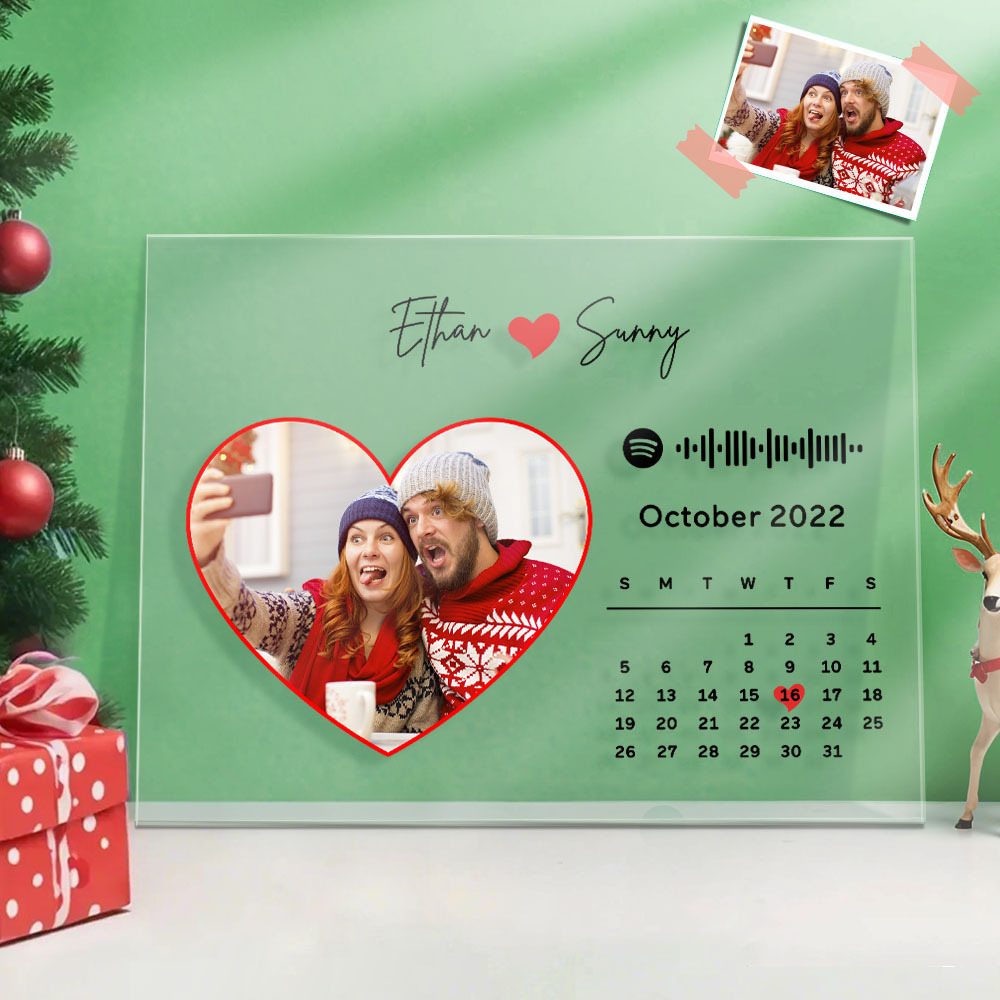 Christmas Gifts Custom Love Heart Spotify Plaque Spotify Code Song Decor Photo Decor Gift For Couples