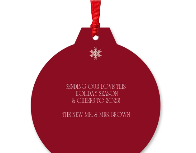 Custom Christmas Ornament Red Snowflake Personalized Family Memorial Gift